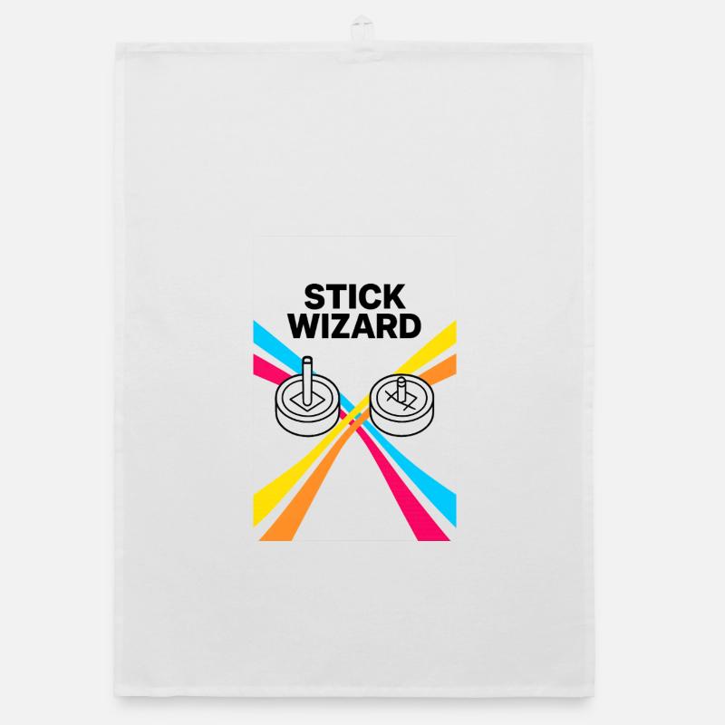 Stick Wizard Retro Gaming Design Organic dish towel