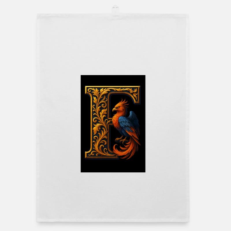 F – Magic Ornament with Phoenix Organic dish towel