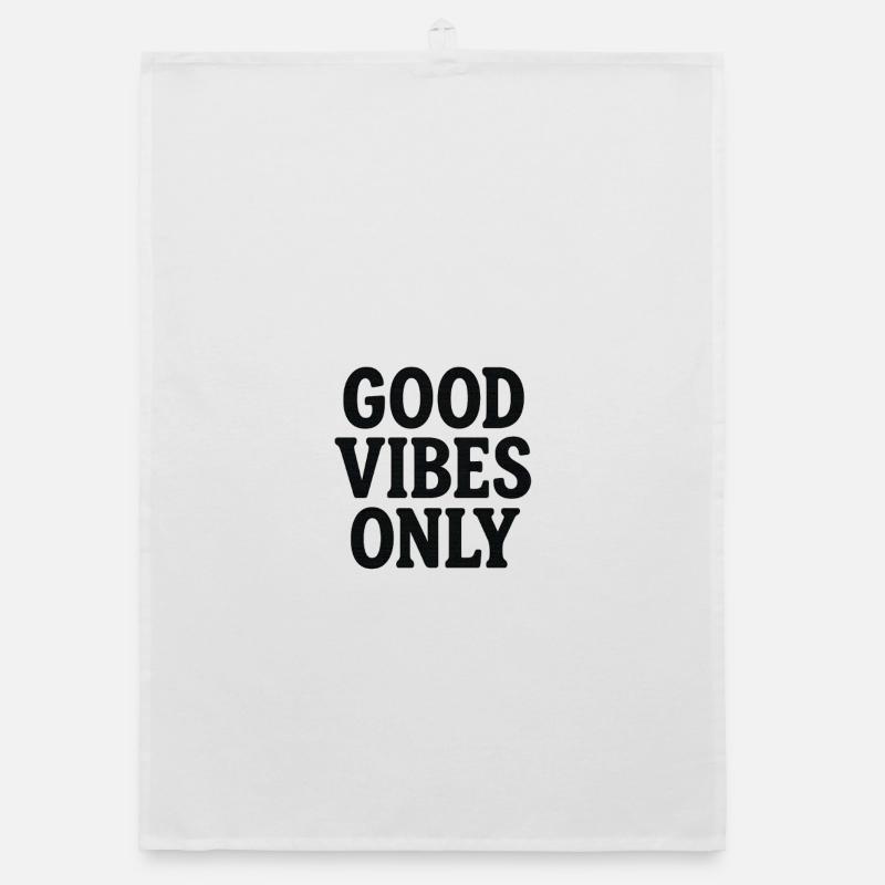 Vibes Only Retro Typography | Positives State Organic Geschirrtuch