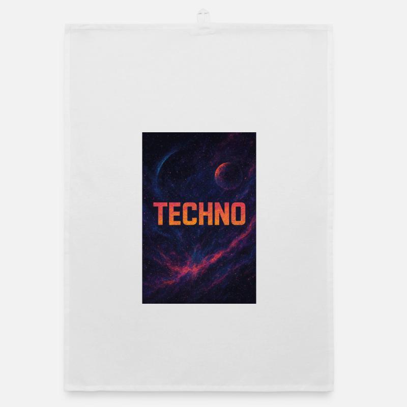 Futuristic Space Techno Design Organic dish towel