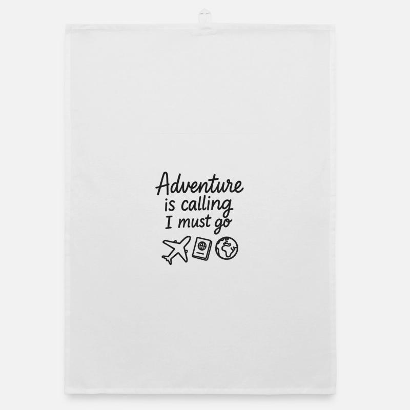 Conception de citation de voyage d’appel d’aventure Torchon bio