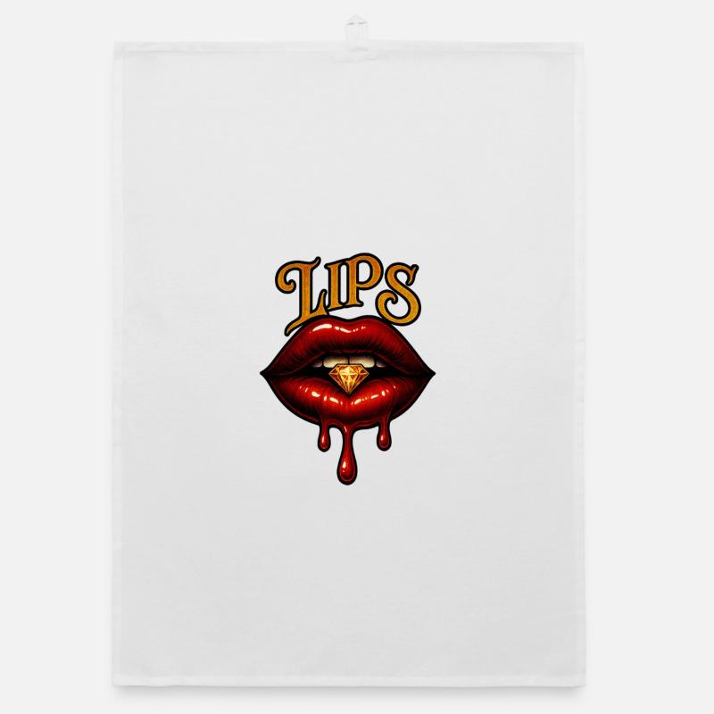 Tempting lips with diamond Organic dish towel
