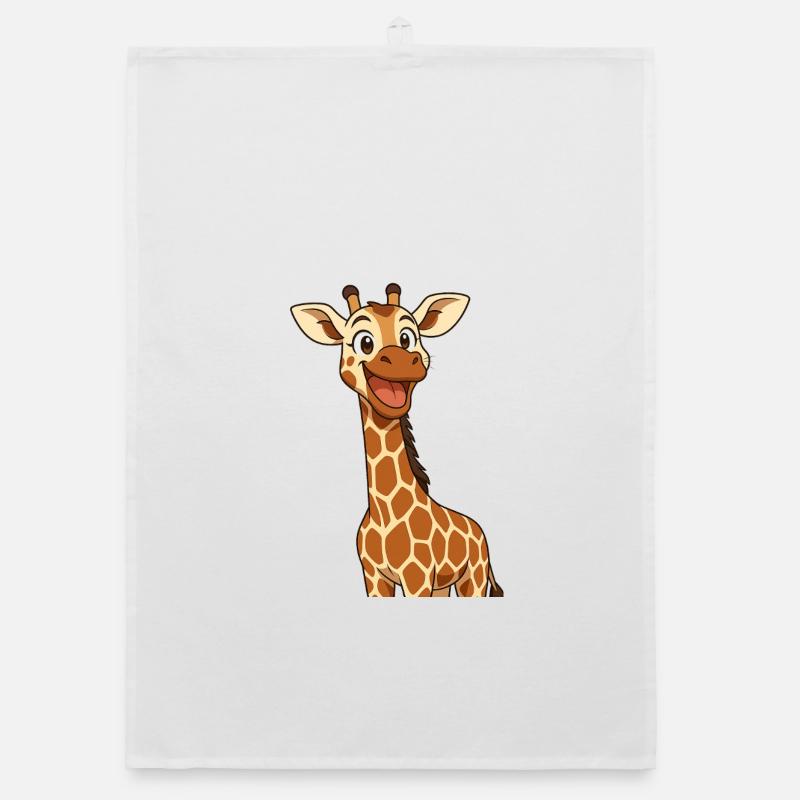 Happy giraffe with smiling expression Organic dish towel