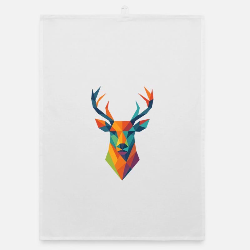 Hirsch | Tête de cerf Impression / Impression / Design Torchon bio