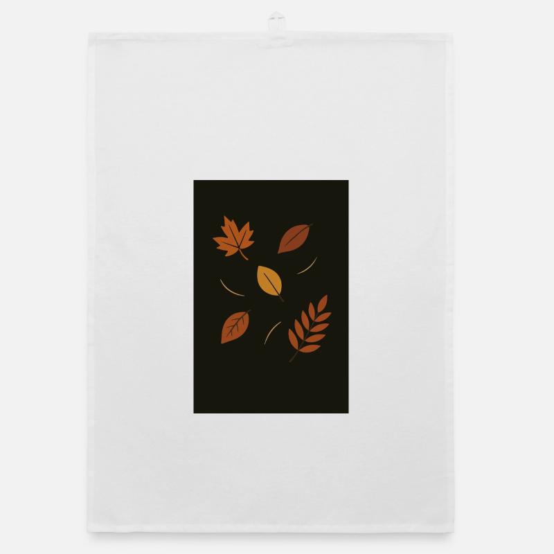 Herbstlaub auf dunklem Hintergrund Organic Geschirrtuch
