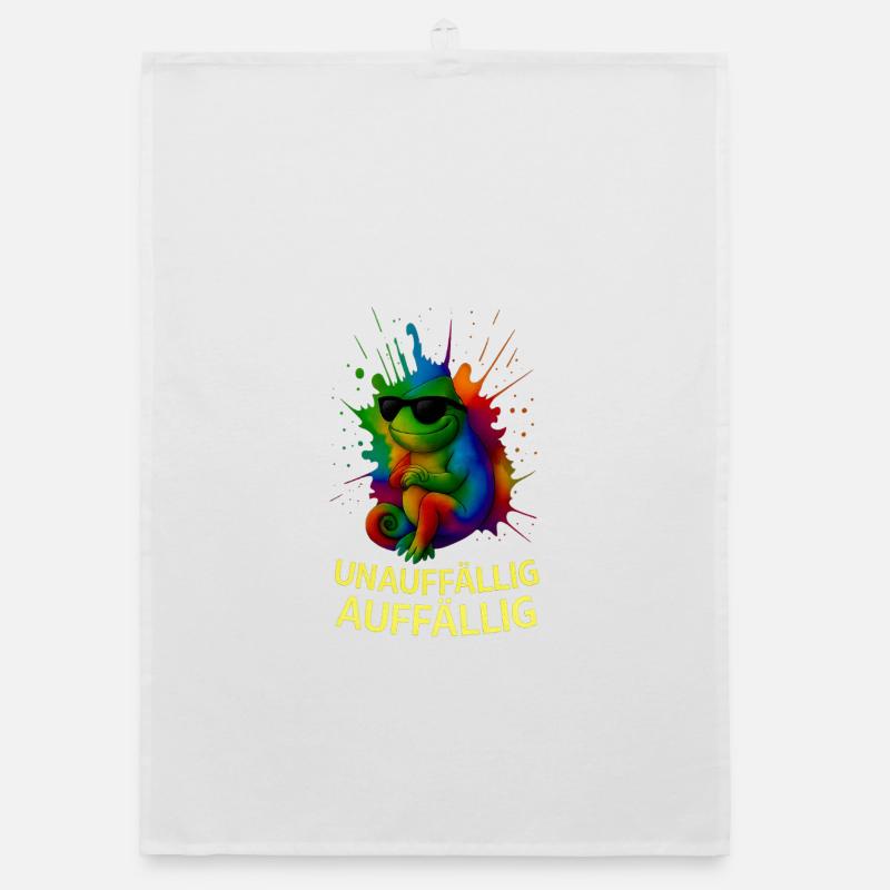 Caméléon arc-en-ciel avec style Torchon bio