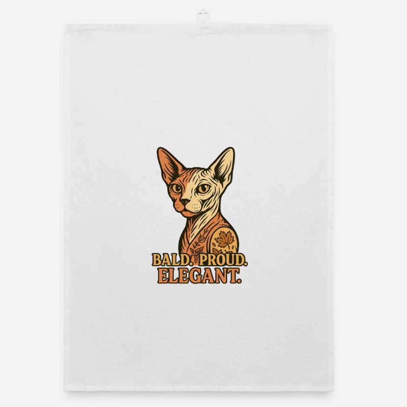 Sphynx Cat - Organic Geschirrtuch - Weiß