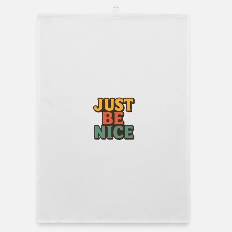 Just Be Nice Retro Typography Organic dish towel