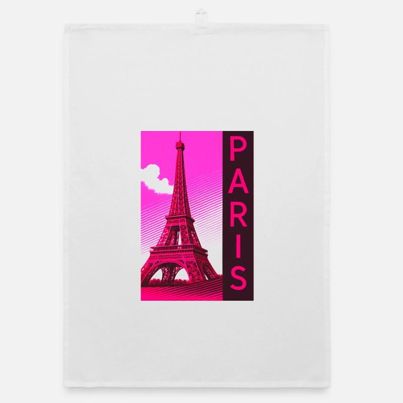 Paris Pink Eiffel Turm Retro Organic Geschirrtuch