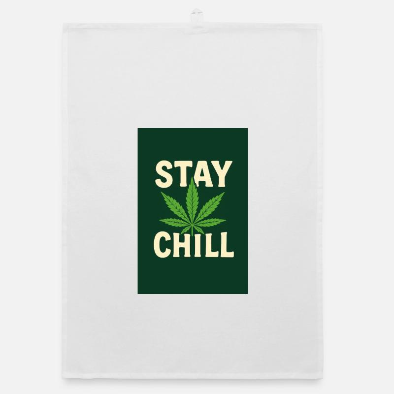 Stay Chill Feuille de Cannabis Torchon bio