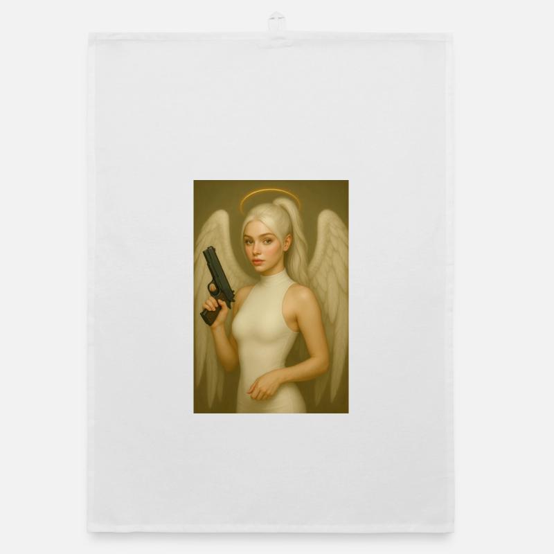 Engel mit Waffe  Organic Geschirrtuch