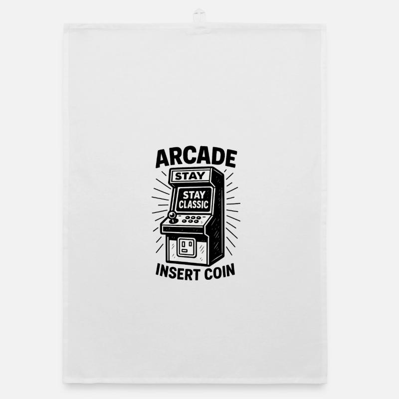 Arcade Klassiker Insert Coin Organic Geschirrtuch