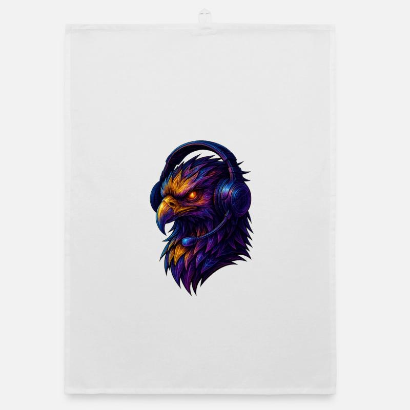 Neonadler mit Headset Organic Geschirrtuch