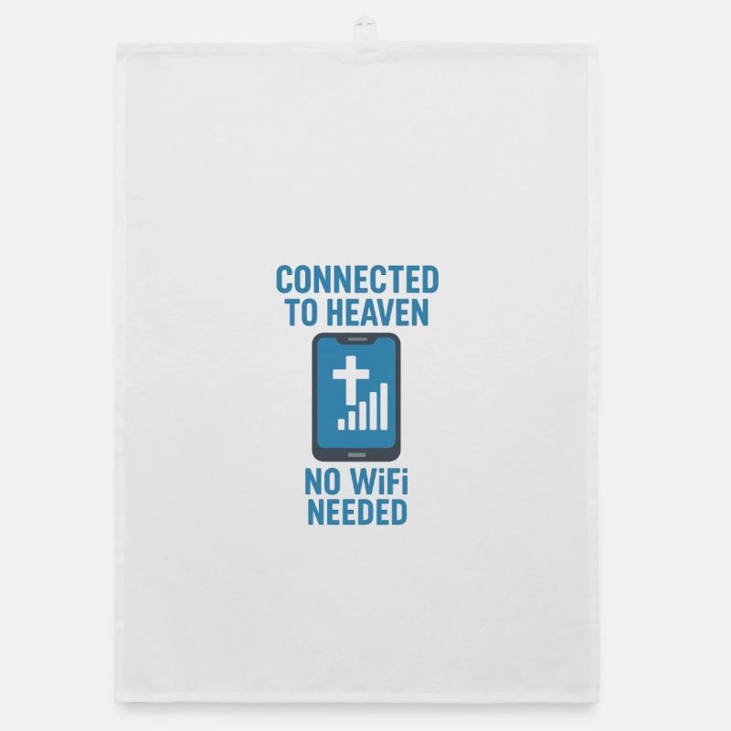 Connecté dans le ciel : pas besoin de Wi-Fi - Torchon bio - blanc