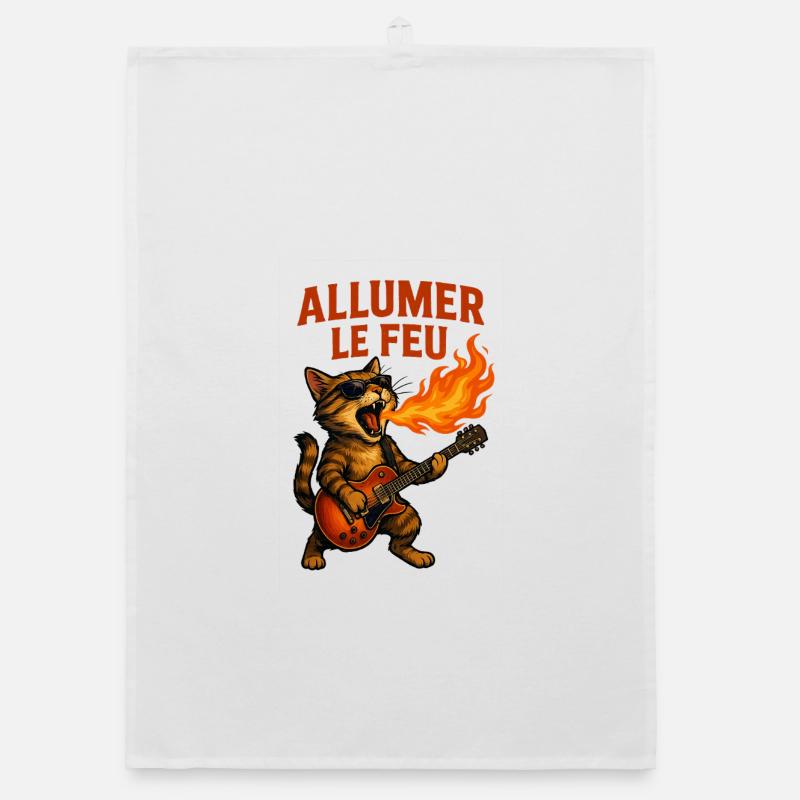 Allumer Le Feu Chat Rock Torchon bio