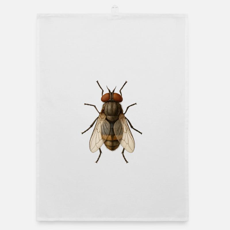 Hyperreal Fly Anatomy Tee Organic dish towel