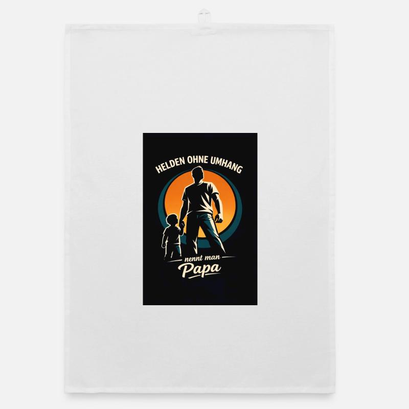 Heroes without a cape: Dad - Organic dish towel - white