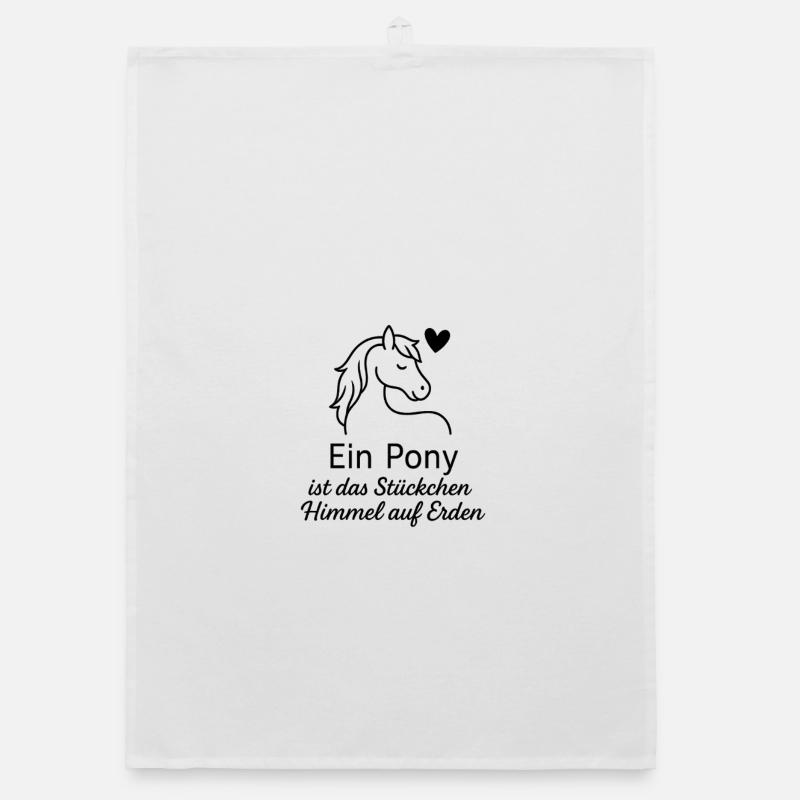 Expression dessinée à la main en forme de cœur de poney Torchon bio