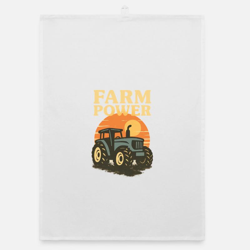 Tractor and Sunset Organic dish towel