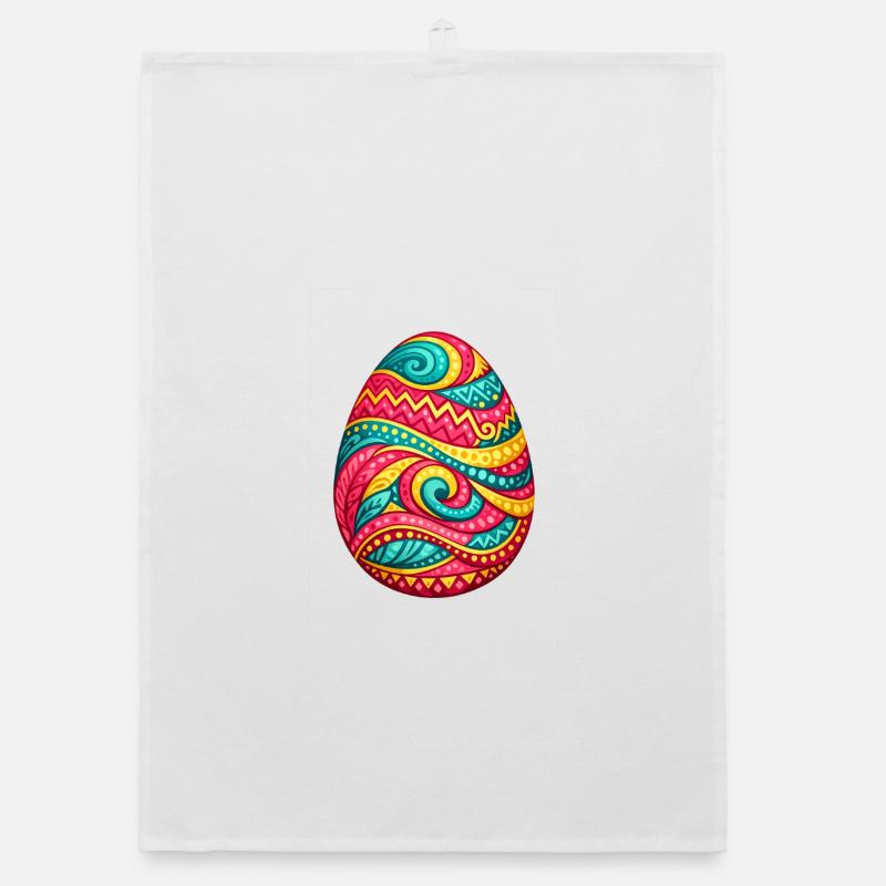Colorful spiral Easter egg Organic dish towel