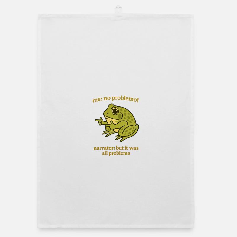 Frog Sayings Problemo Remix Organic dish towel