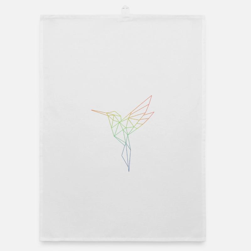 Geometrischer Regenbogenvogel Organic Geschirrtuch