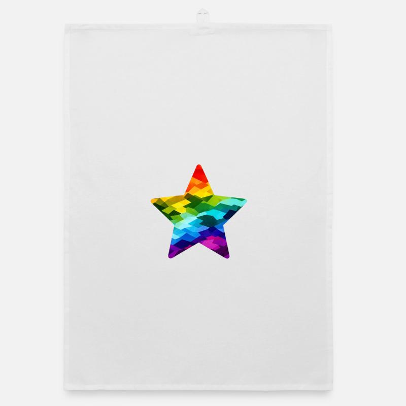Rainbow Mosaic Star Organic dish towel