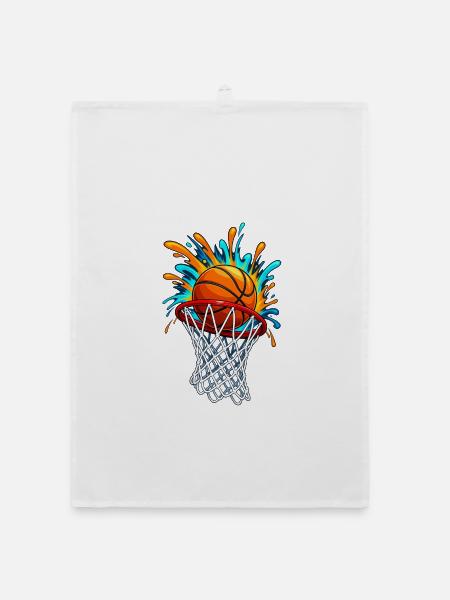 Basketball Splash Burst - Organic Geschirrtuch - Weiß - Vorne