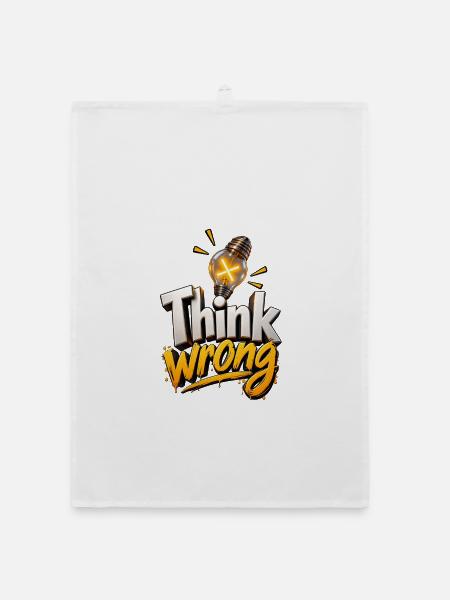 Think Wrong Lichtidee - Organic Geschirrtuch - Weiß - Vorne