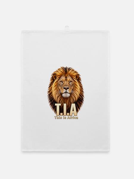 Afrika-Löwe T.I.A Motif - Organic Geschirrtuch - Weiß - Vorne