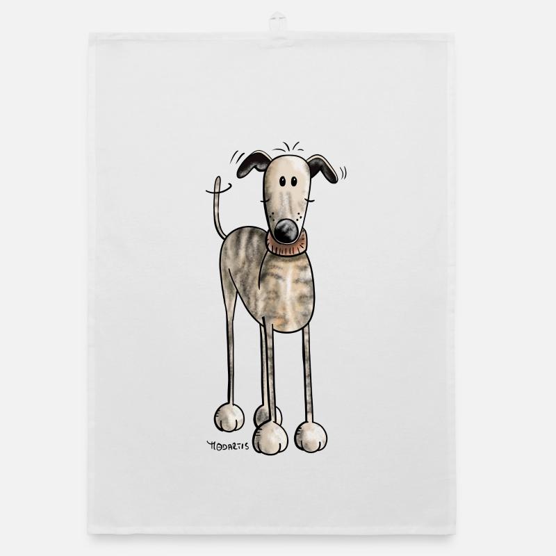Galgo Espanol - Hund - Greyhound - Windhund Organic Geschirrtuch