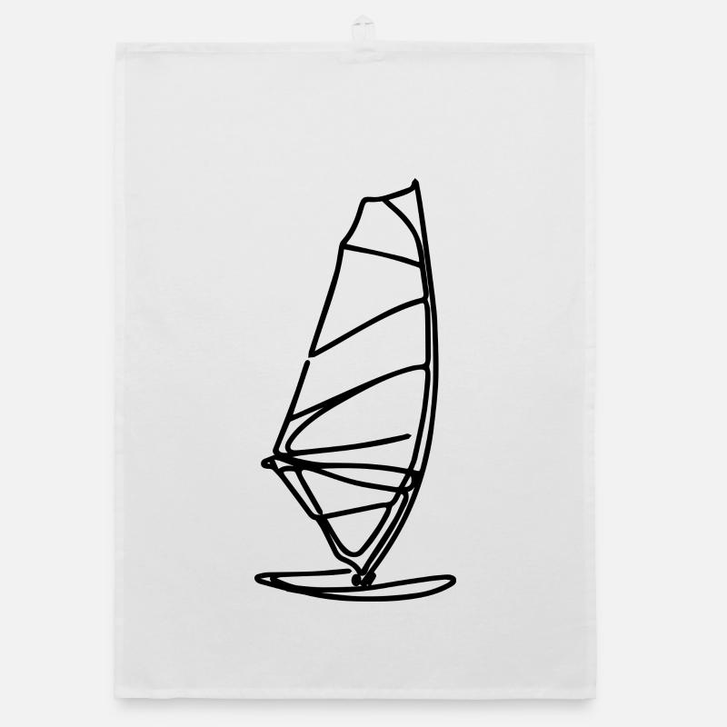Sailing Board Drawing Organic dish towel