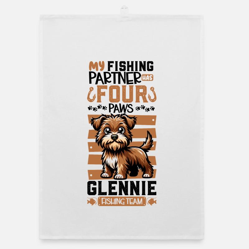 Pêche et Irish Glen d’Imaal Terrier Torchon bio