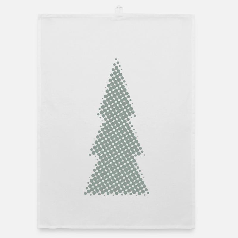 Christmas Tree Pixel Design Fir Organic dish towel