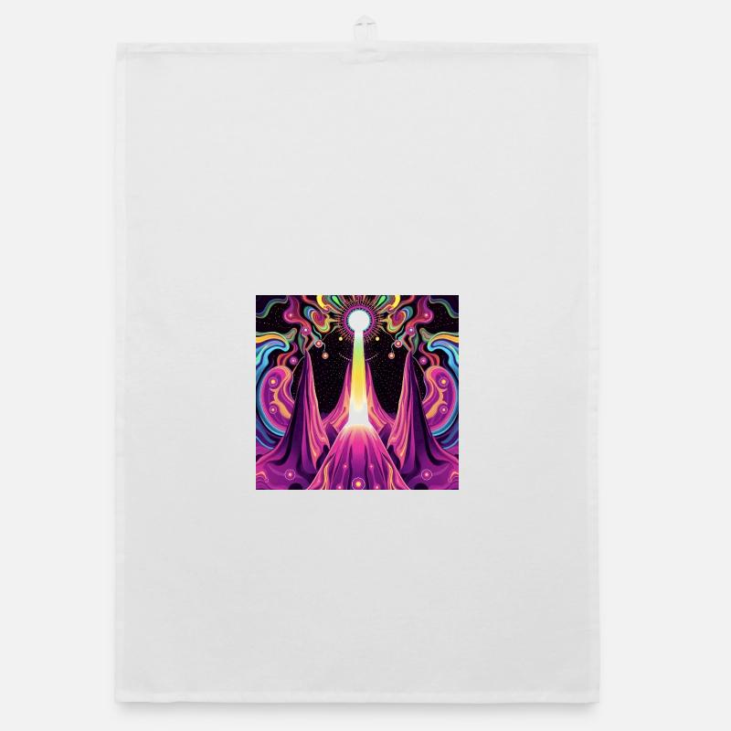 Psychedelic - Organic Geschirrtuch - Weiß