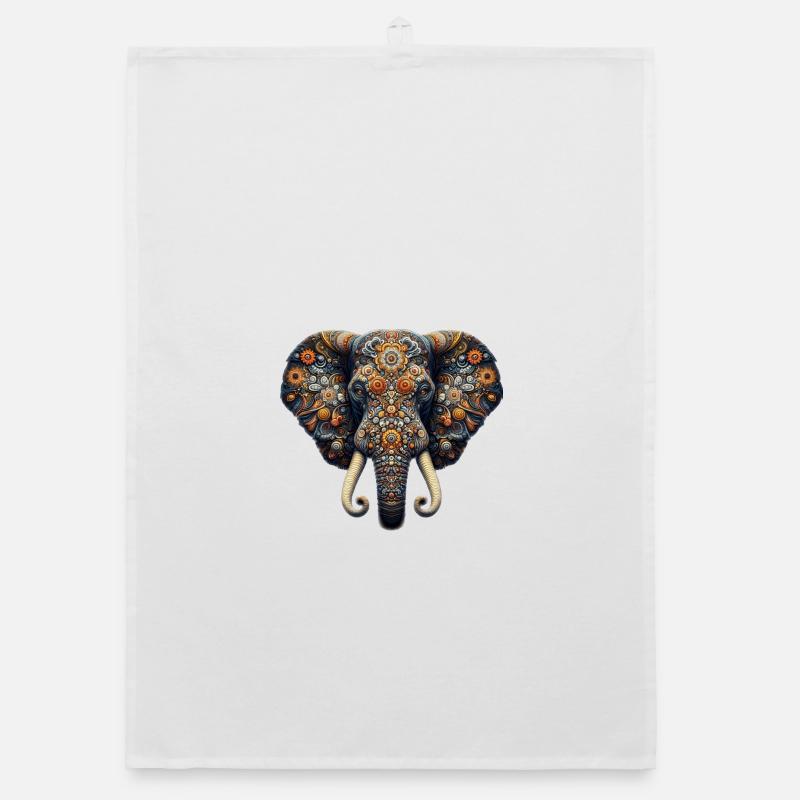 Éléphant décoré dans le style mosaïque Torchon bio