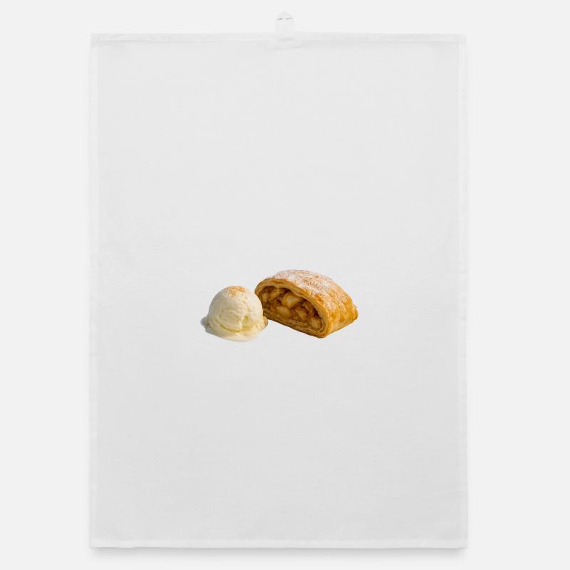 Apfelstrudel mit Vanilleeis Organic dish towel