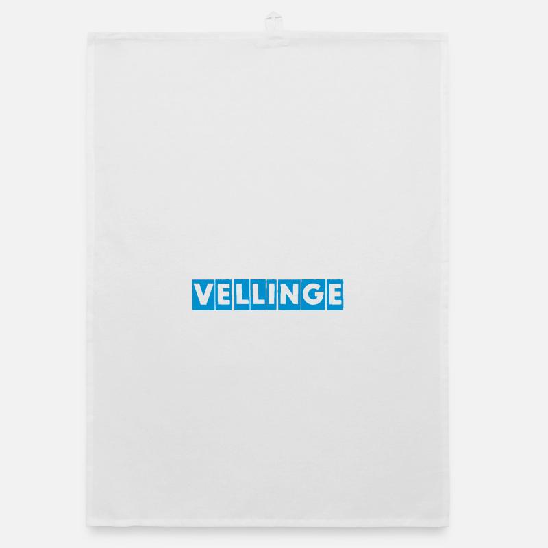 Vellinge – Blue Text Design Organic dish towel