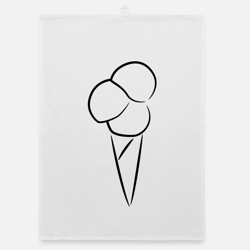 Ice Cream Sketch Organic dish towel