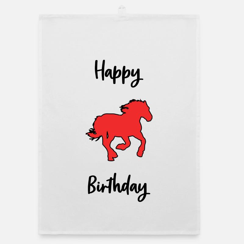 ANNIVERSAIRE. CHEVAL Torchon bio