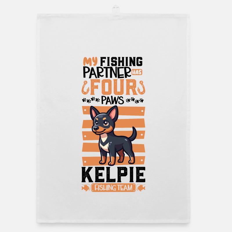 Pêche et Kelpie australien Torchon bio
