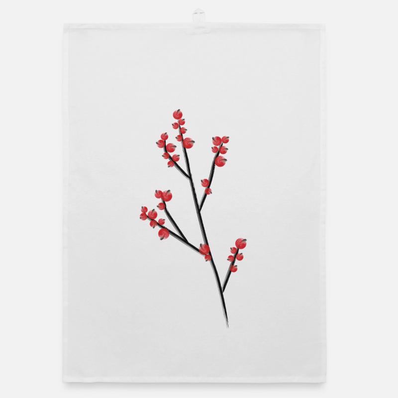Branches de baies rouges Torchon bio