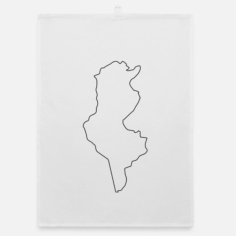 Tunisia outline map Organic dish towel