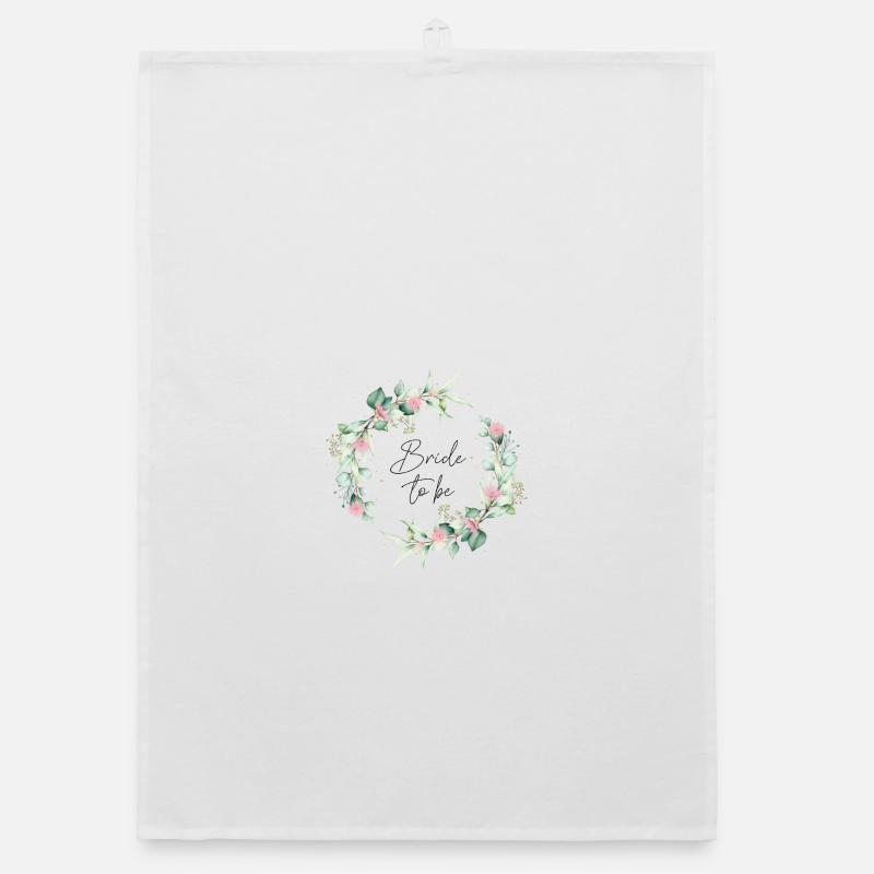 Bride To Be Braut JGA Eukalyptus Boho Organic Geschirrtuch