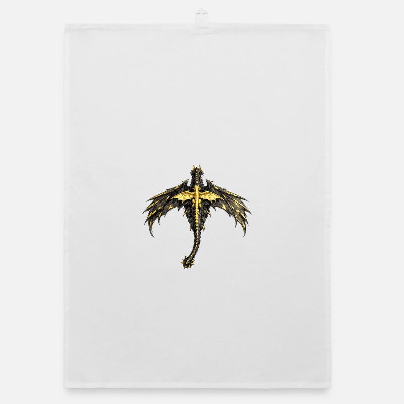 Fourth Wing Dragons - Organic Geschirrtuch - Weiß