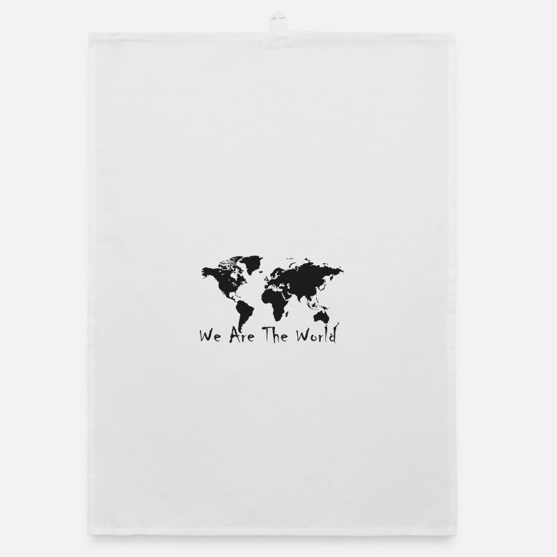World Unity Map Silhouette Organic dish towel