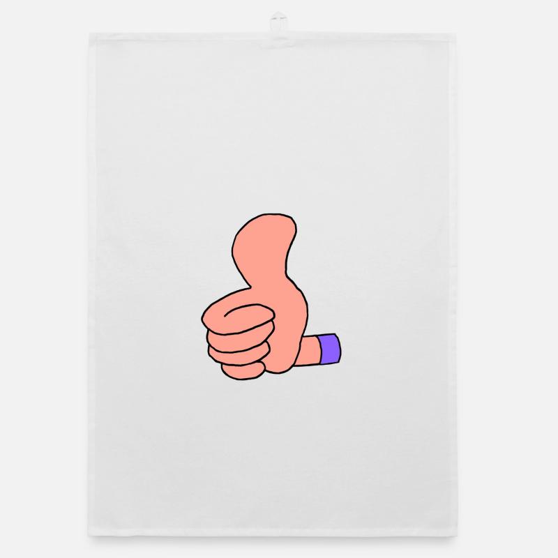 Pouce vers le haut (manche violette) Torchon bio