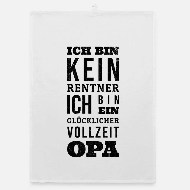 Ich bin kein Rentner ich bin Vollzeit Opa - Organic Geschirrtuch - Weiß