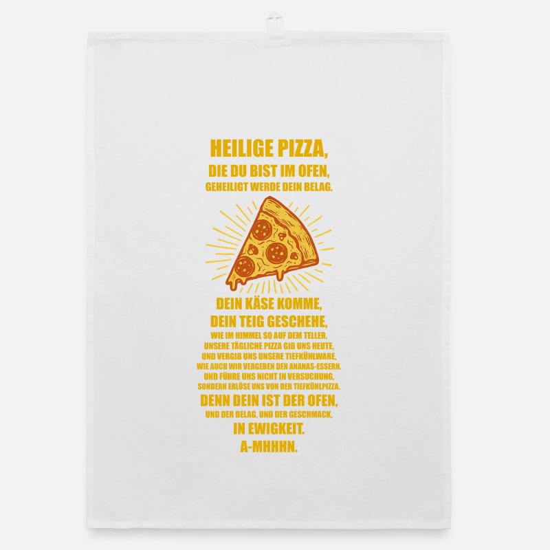 Église de la Sainte Pizza 🍕 - Prière Torchon bio