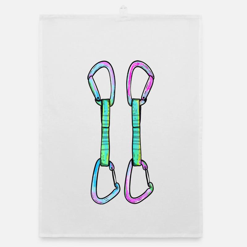 Rock climbing quickdraws Organic dish towel